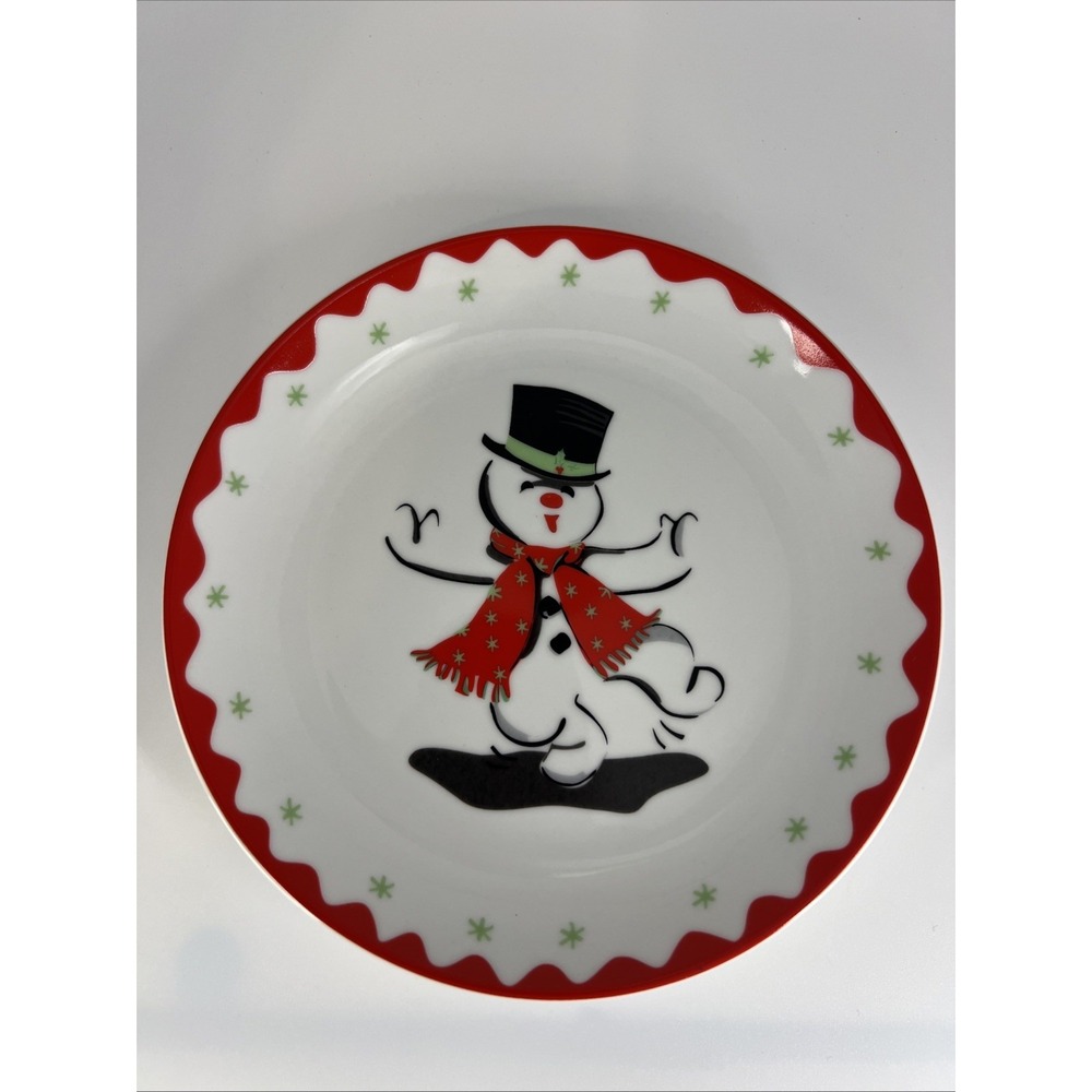 2002 Becky Denny Boston Warehouse‎ Dancing Snowman 6.5" Plate Vintage